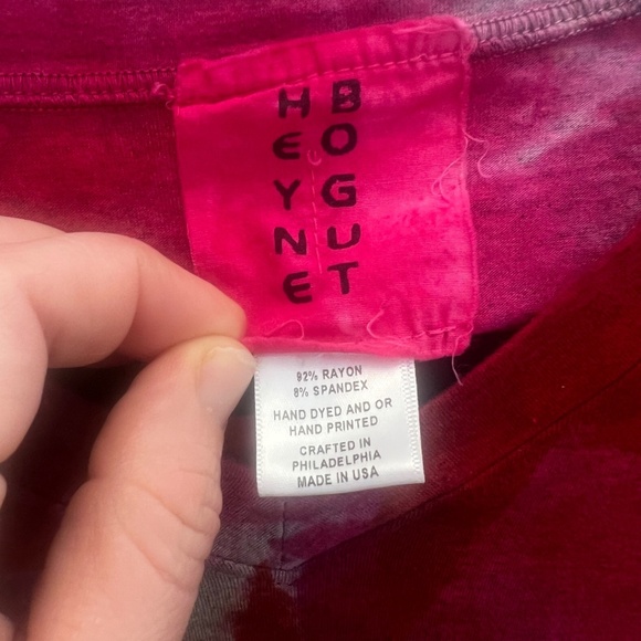Heyne Bogut Tie Dye Long Sleeve Top Red Pink White Size Large - Picture 3 of 6